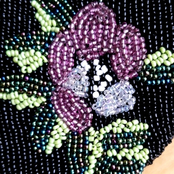 Vintage Christiana Floral Micro Bead Evening Bag - Picture 7 of 11